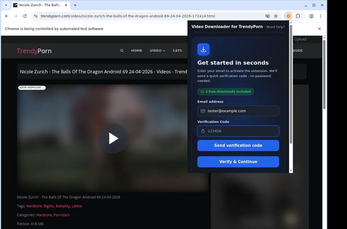 Trendyporn Video Downloader browser extension screenshot 4