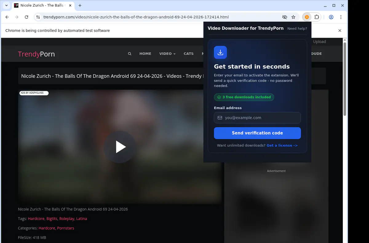 Trendyporn Video Downloader browser extension screenshot 5